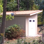 Sloped metal roof copper colored